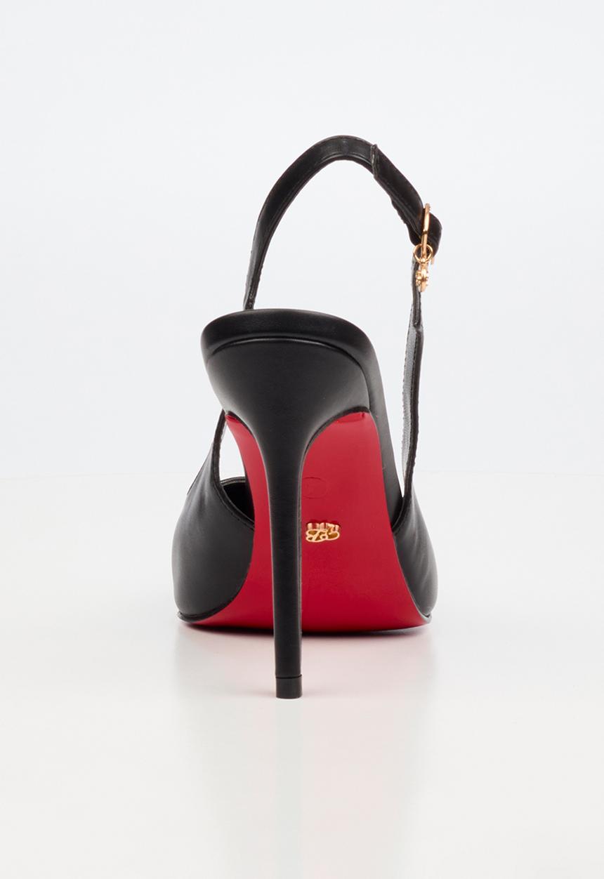 Miss Black - Lola 85 scallop slingback heel - black