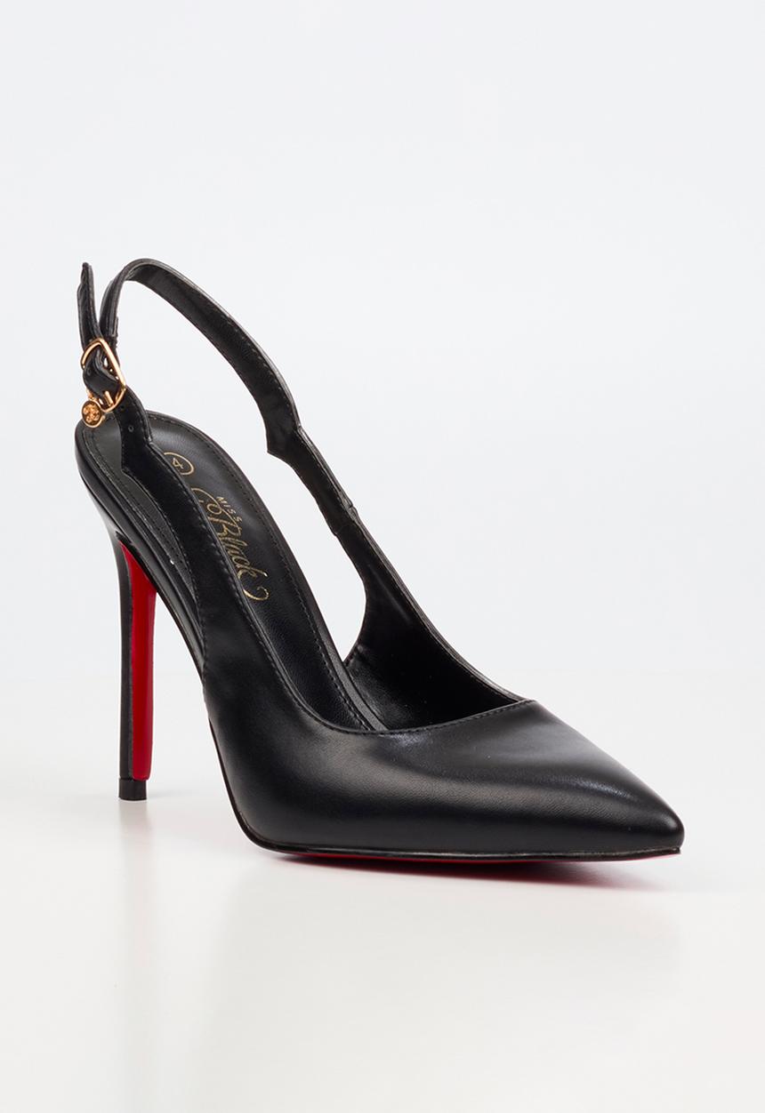 Miss Black - Lola 85 scallop slingback heel - black