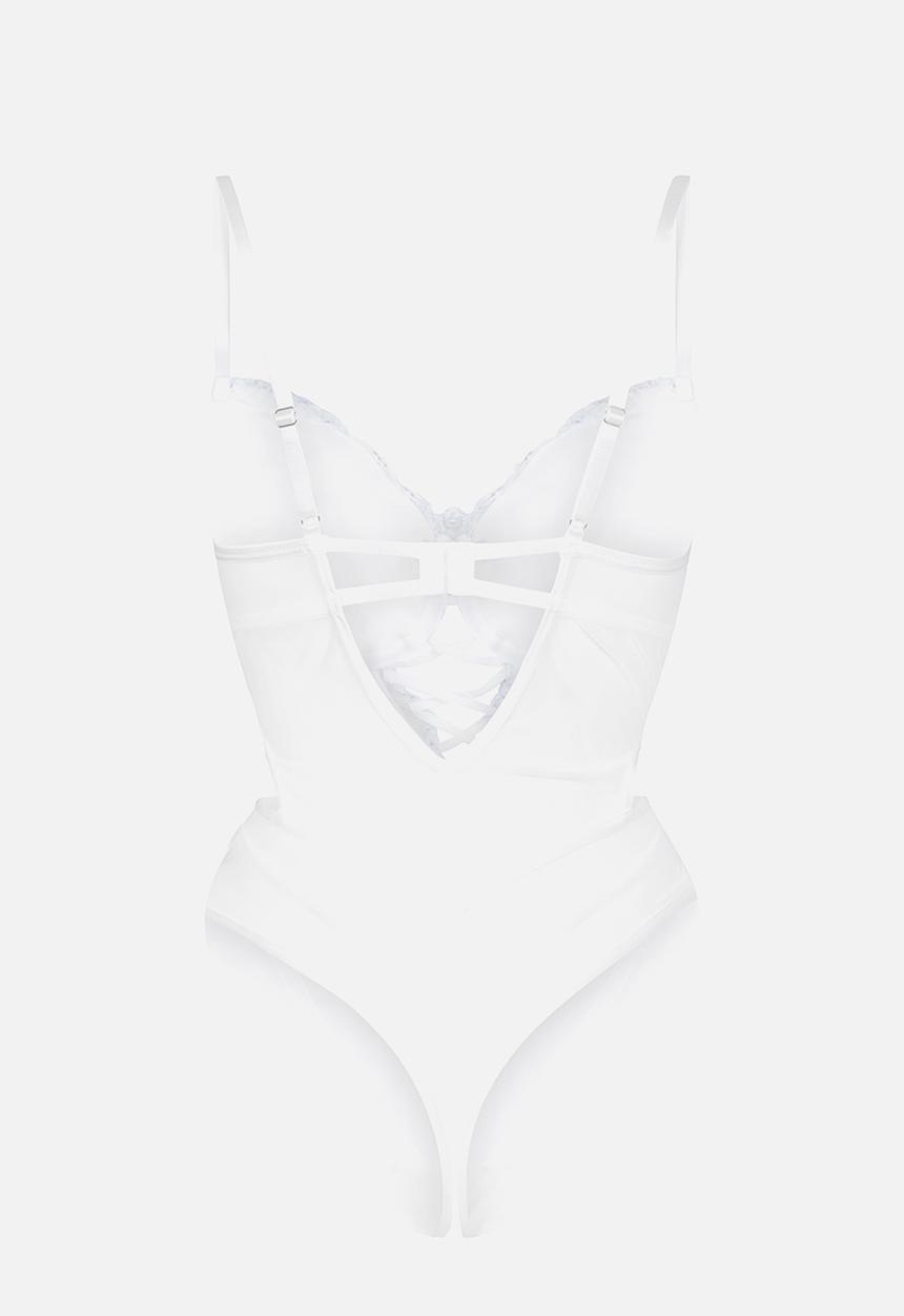 Hunkemoller - Peonie string bodysuit - snow white