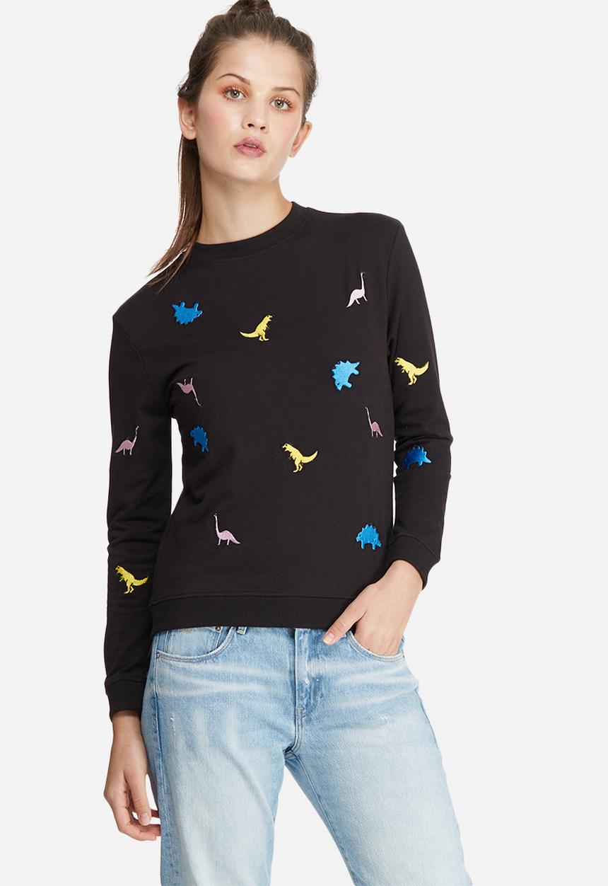 Daisy Street - Dino embroidered sweat top 