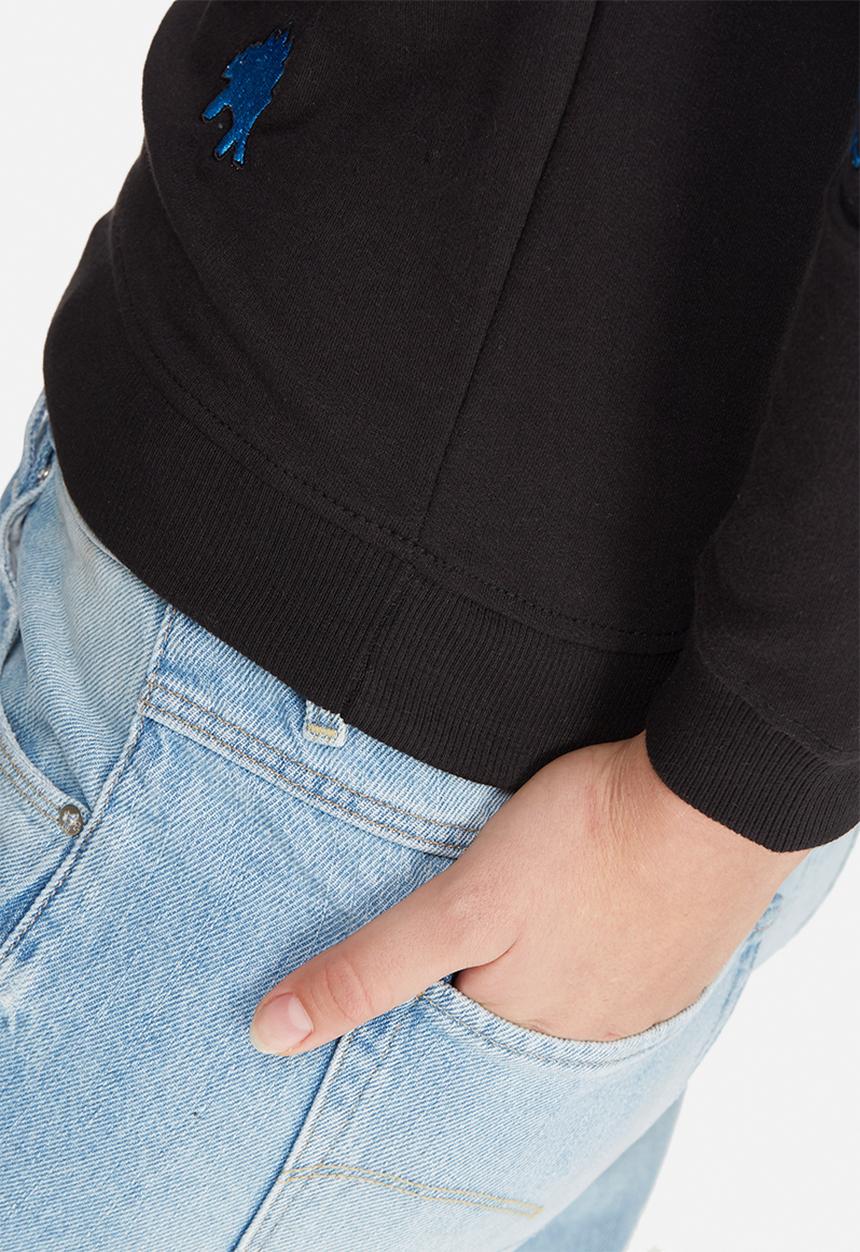 Daisy Street - Dino embroidered sweat top 