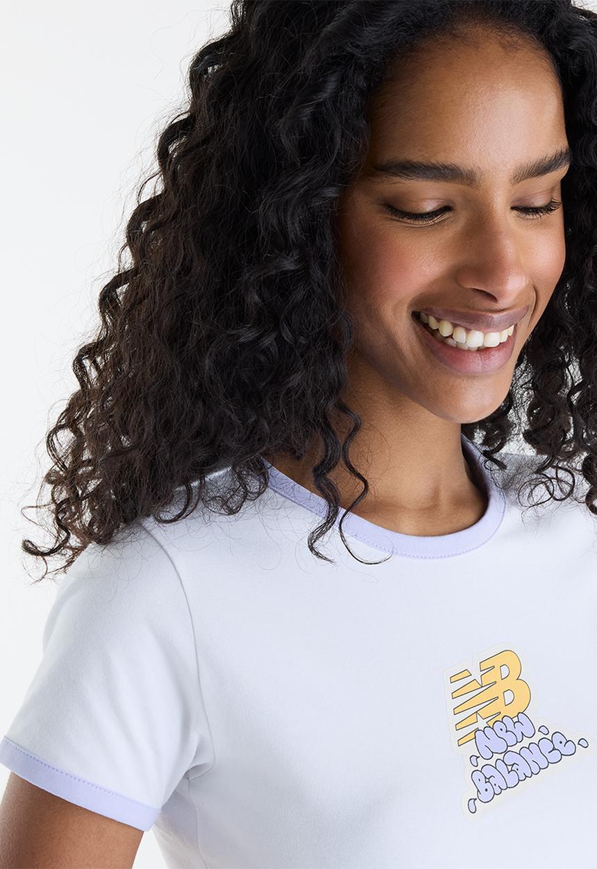 New Balance  - New Balance Sticker Pack Ringer Tee  - White