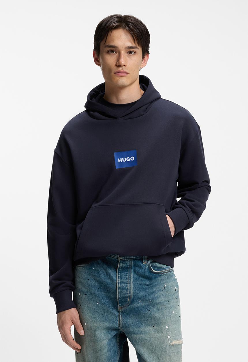 HUGO - Nayohood Blue-Logo Hoodie - Dark Blue
