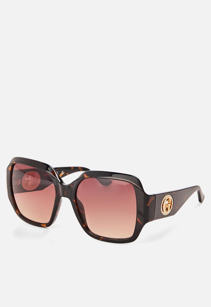 GUESS - Square 57mm Sunglasses - Dark Havana