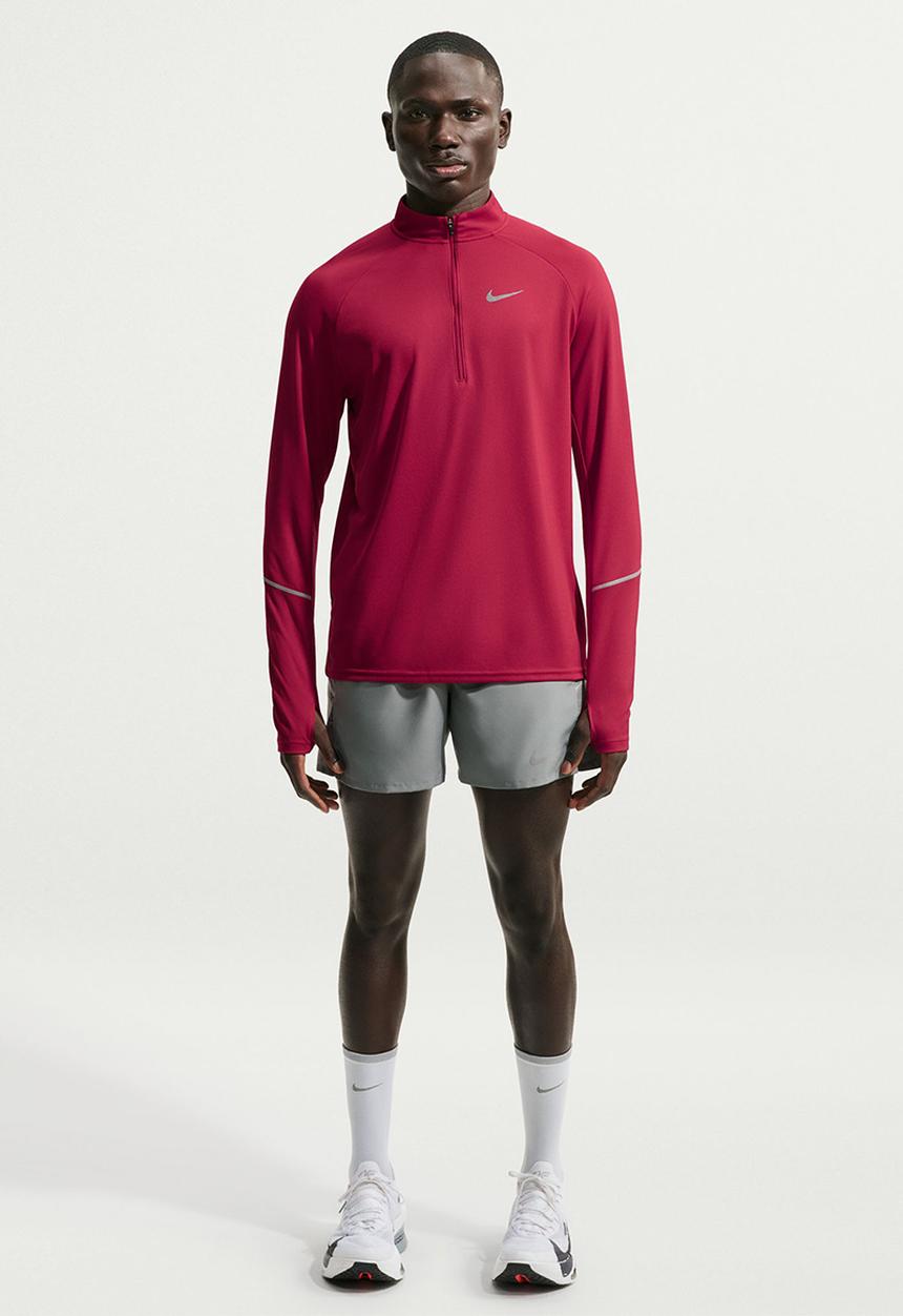 Nike - Miler Dri-FIT UV 1/2-Zip Running Top - Tough Red / Reflec