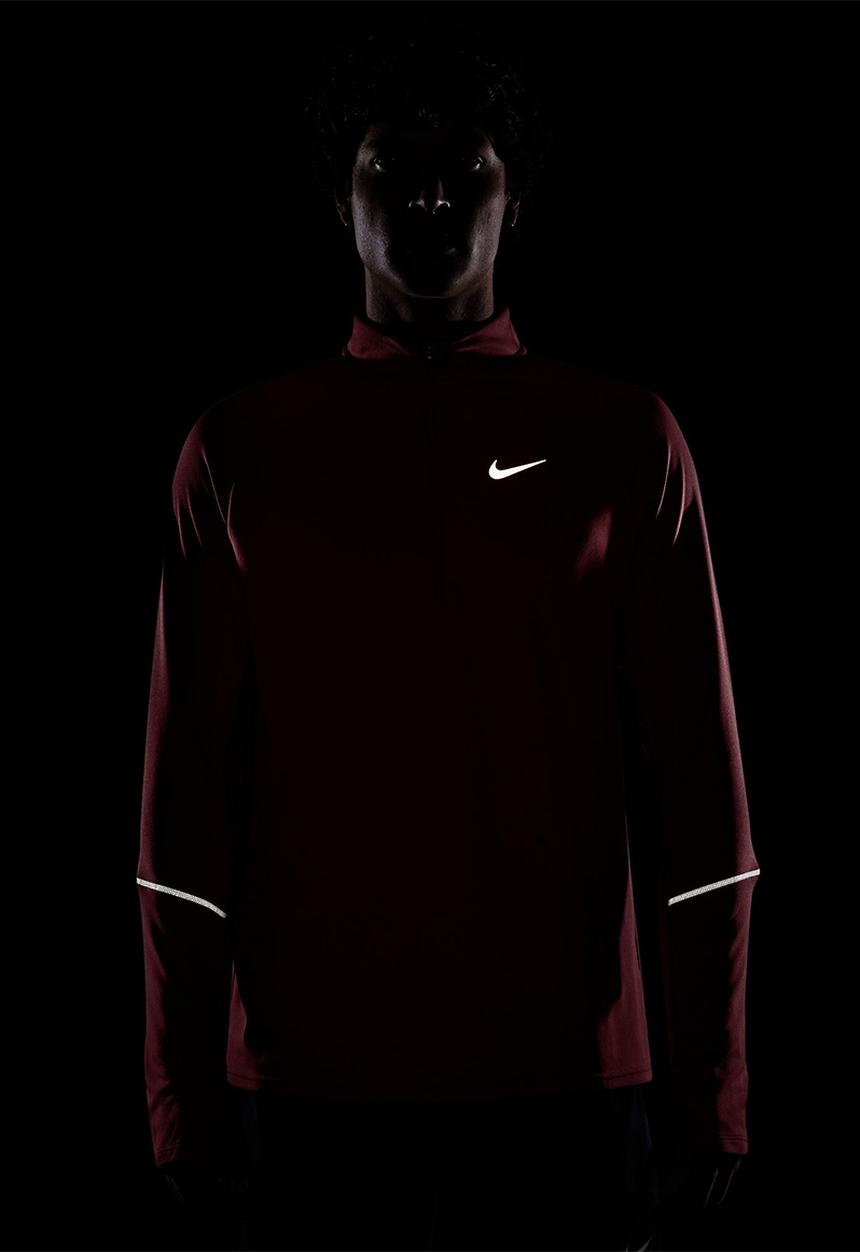 Nike - Miler Dri-FIT UV 1/2-Zip Running Top - Tough Red / Reflec