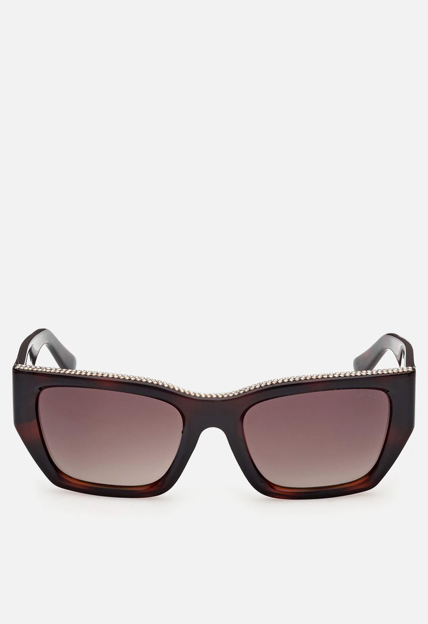 GUESS - Rectangle 55mm Sunglasses - Dark Havana