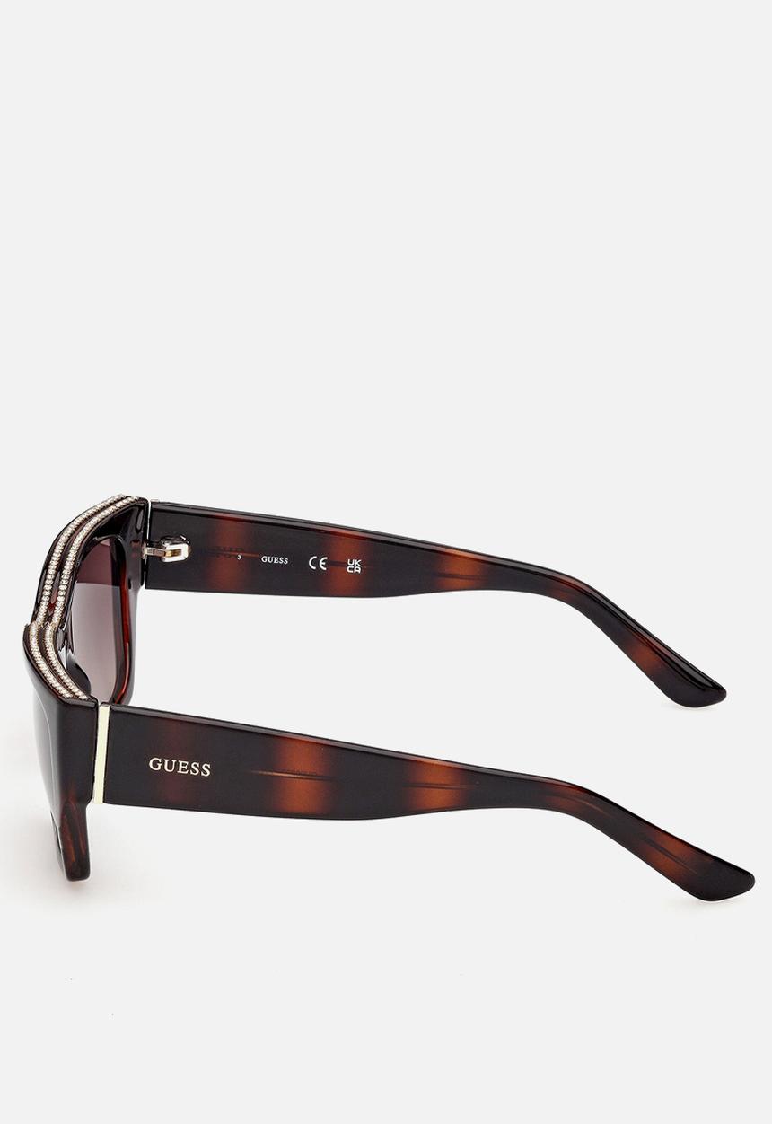 GUESS - Rectangle 55mm Sunglasses - Dark Havana