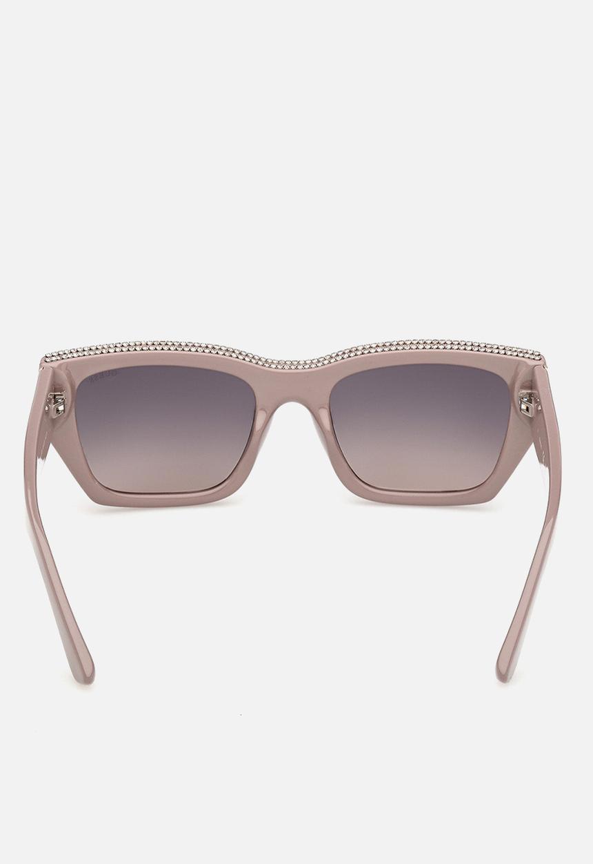GUESS - Rectangle 55mm Sunglasses - Shiny Beige