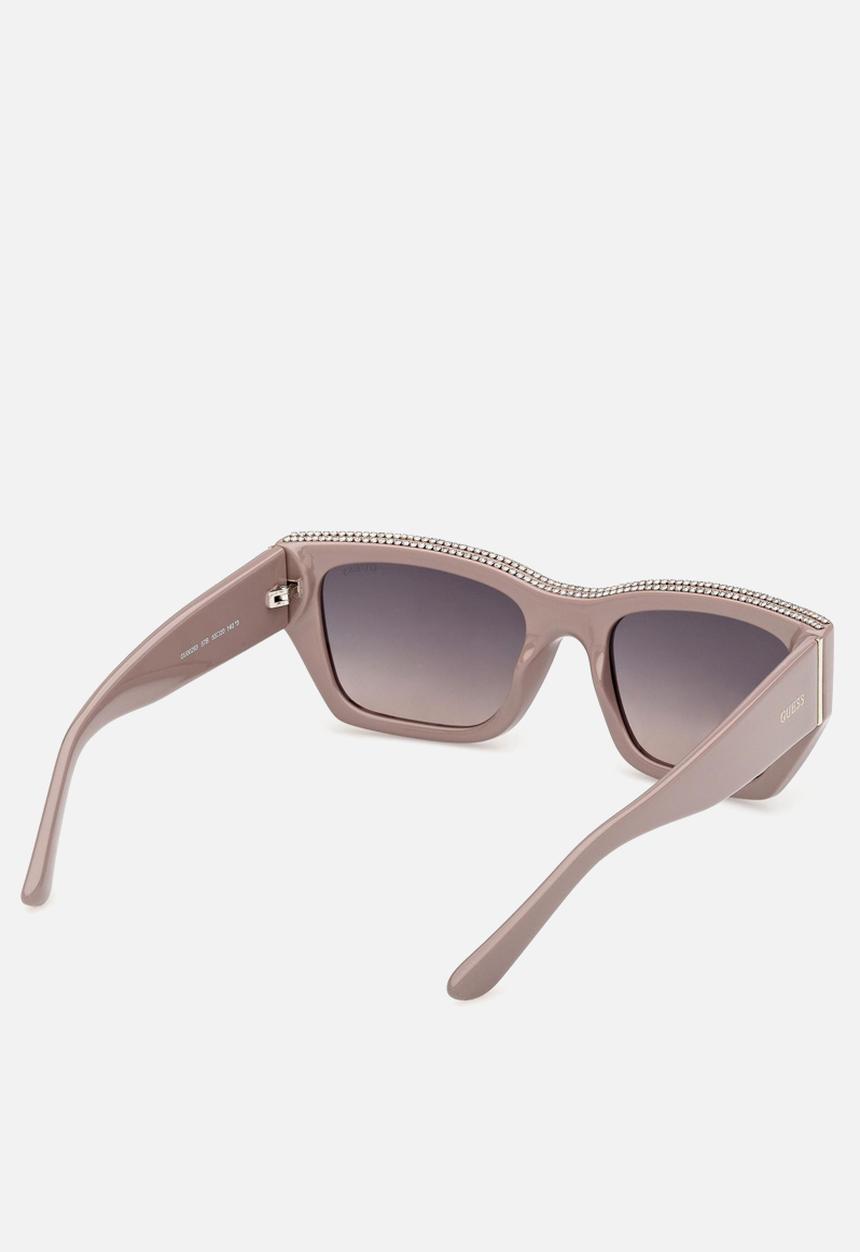 GUESS - Rectangle 55mm Sunglasses - Shiny Beige