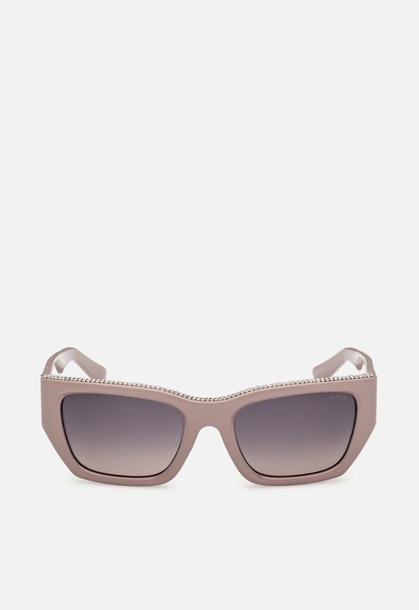 GUESS - Rectangle 55mm Sunglasses - Shiny Beige
