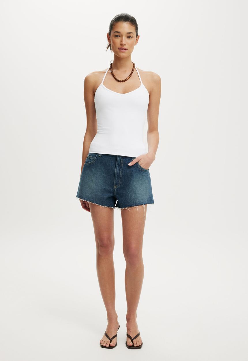 Cotton On - Hold Me Tie Halter - White