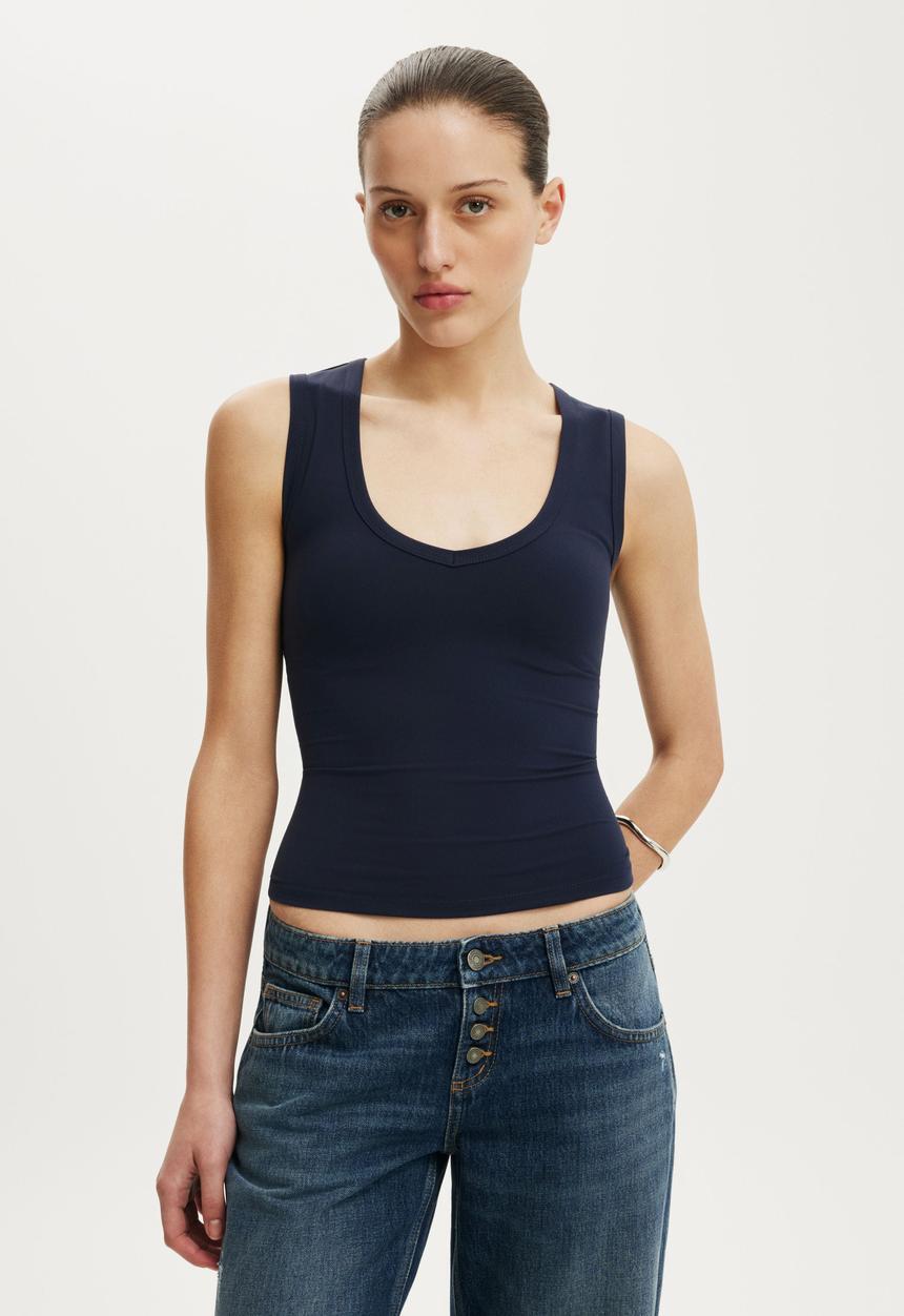 Cotton On - Hold Me V Neck Tank - Eclipse