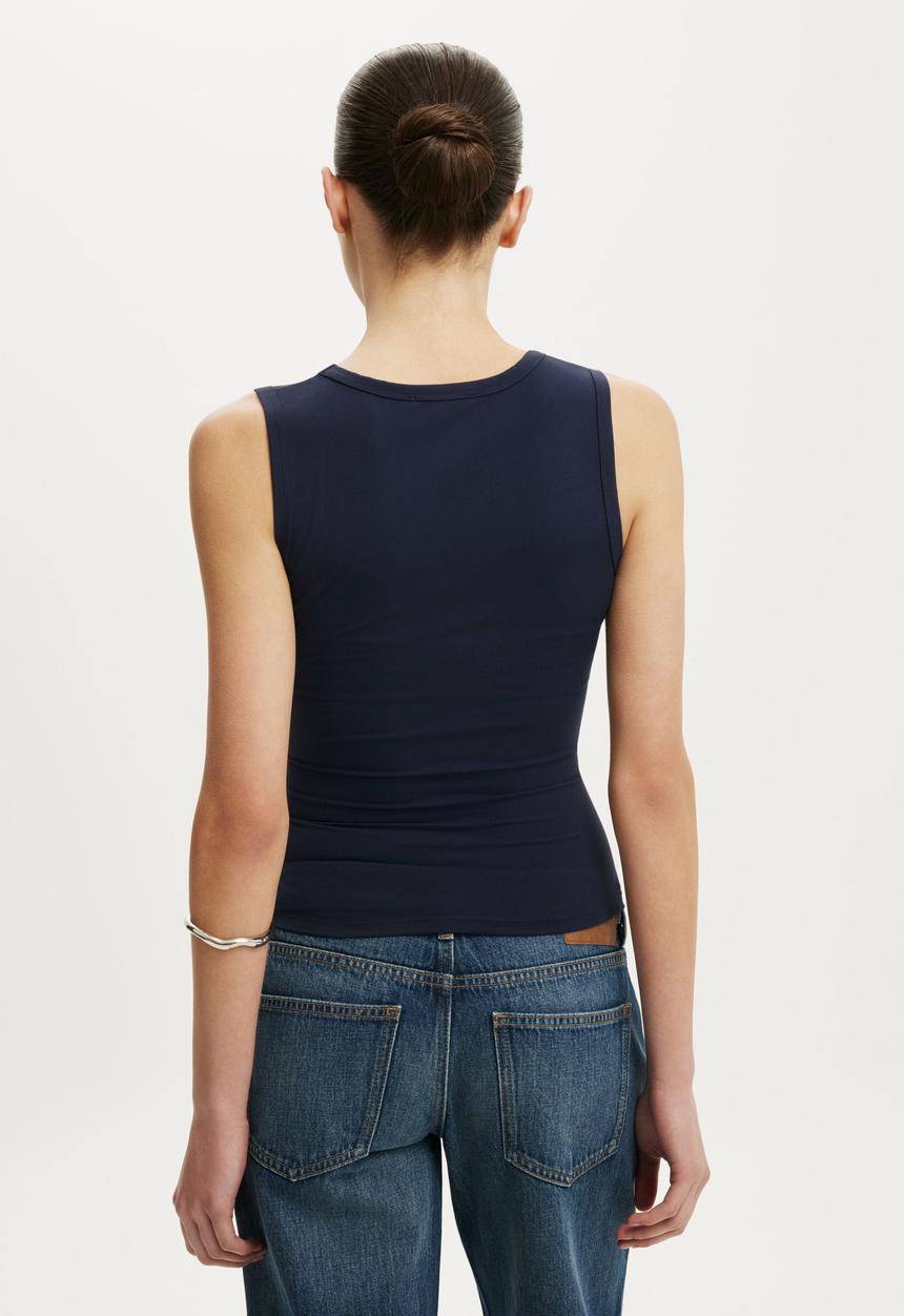 Cotton On - Hold Me V Neck Tank - Eclipse