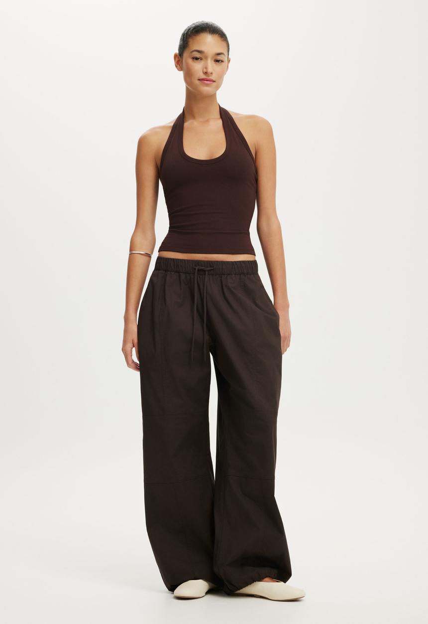 Cotton On - Everyday Smooth Scoop Halter - Dark Oak