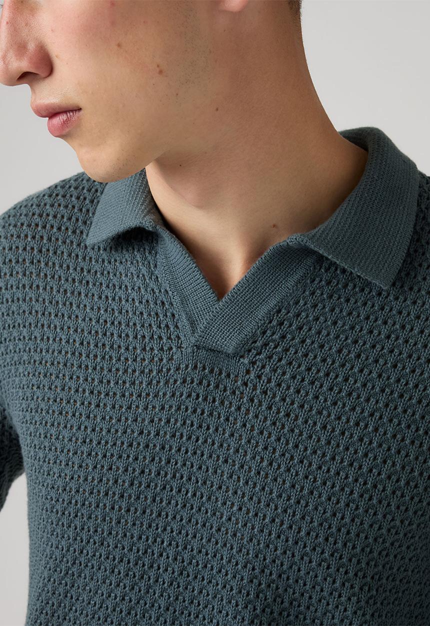 Levi’s® - DILLON OPEN COLLAR POLO - DARK SLATE