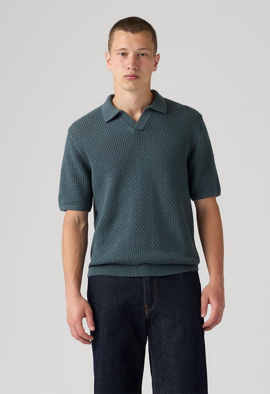 Levi’s® - DILLON OPEN COLLAR POLO - DARK SLATE