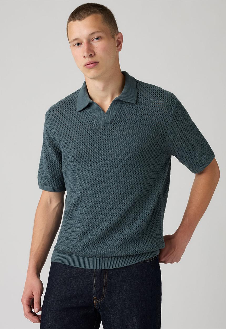 Levi’s® - DILLON OPEN COLLAR POLO - DARK SLATE