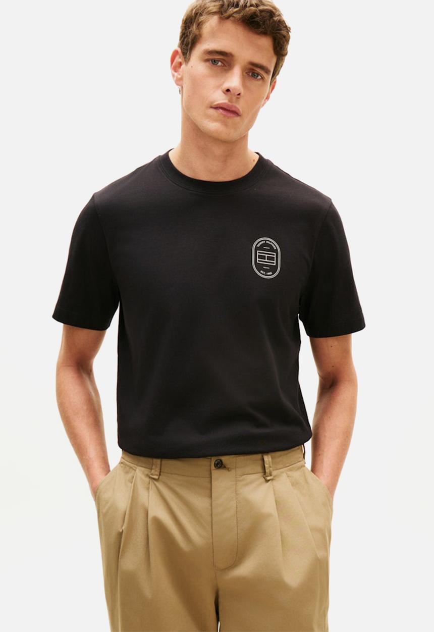 Tommy Hilfiger - BRAND LOVE ROUNDEL TEE - Black