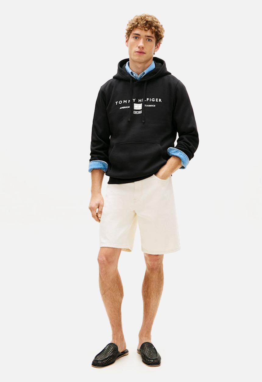 Tommy Hilfiger - BRAND LOVE TR MONO STACK HOODY - Black