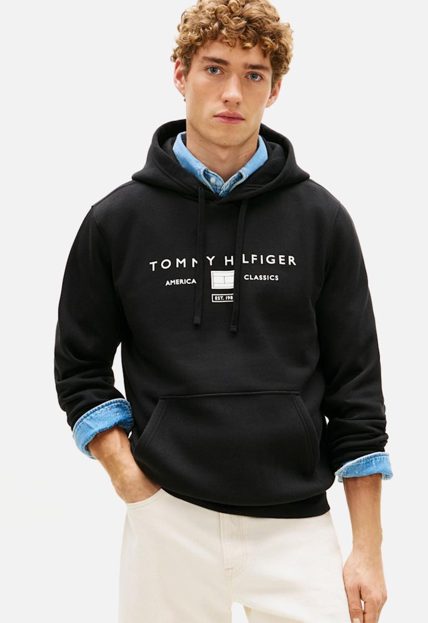 Tommy Hilfiger - BRAND LOVE TR MONO STACK HOODY - Black