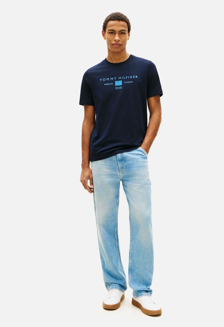 Tommy Hilfiger - BRAND LOVE MONO STACK TEE - Desert Sky