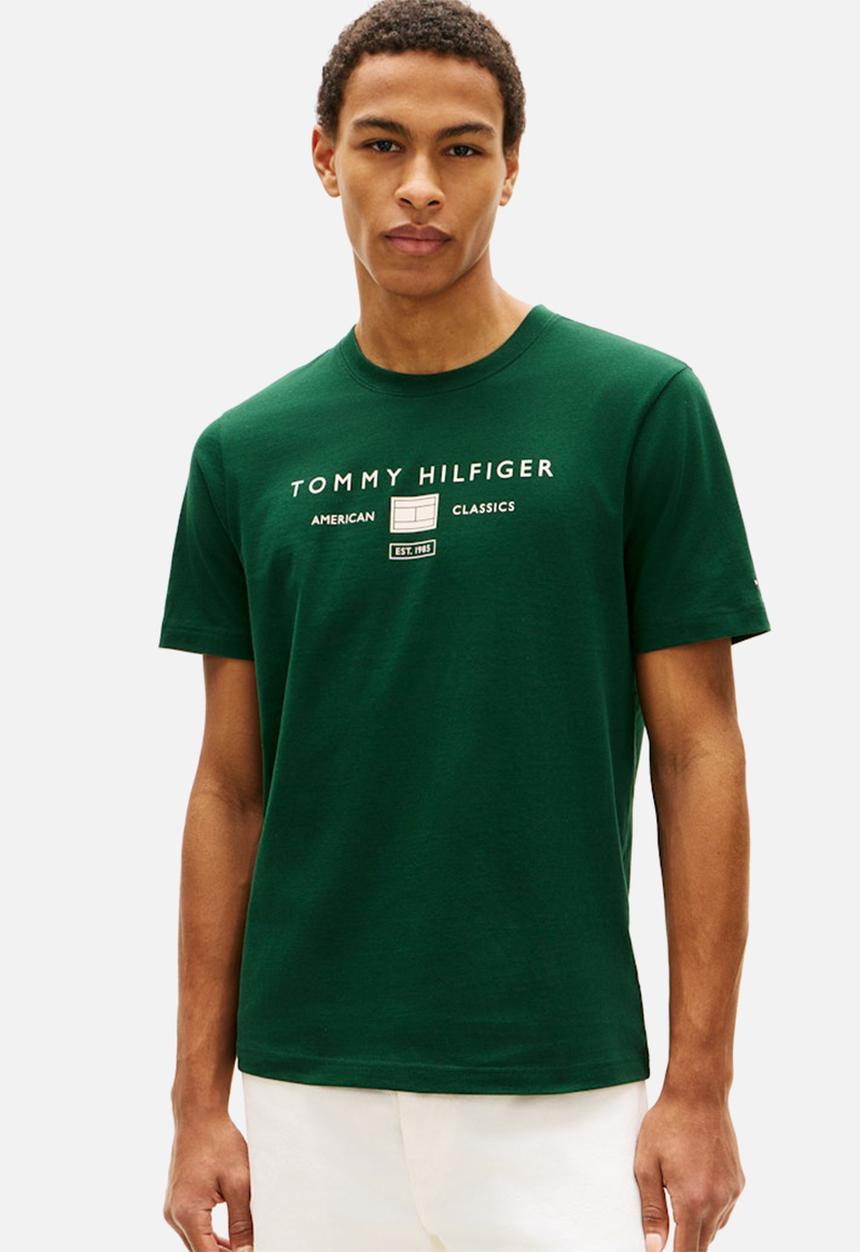 Tommy Hilfiger - BRAND LOVE MONO STACK TEE - Nocturnal Green