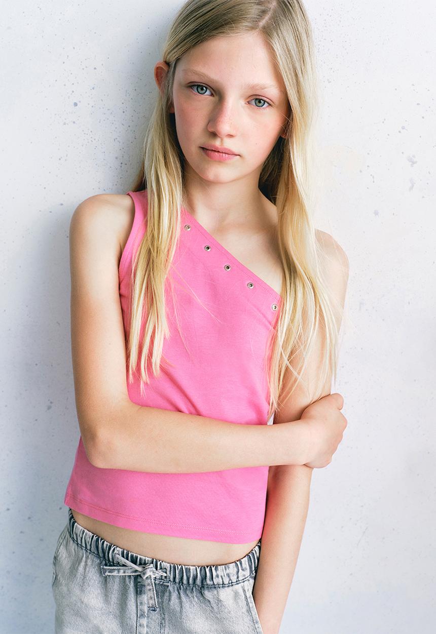MANGO - T-Shirt Asim - Bright Pink