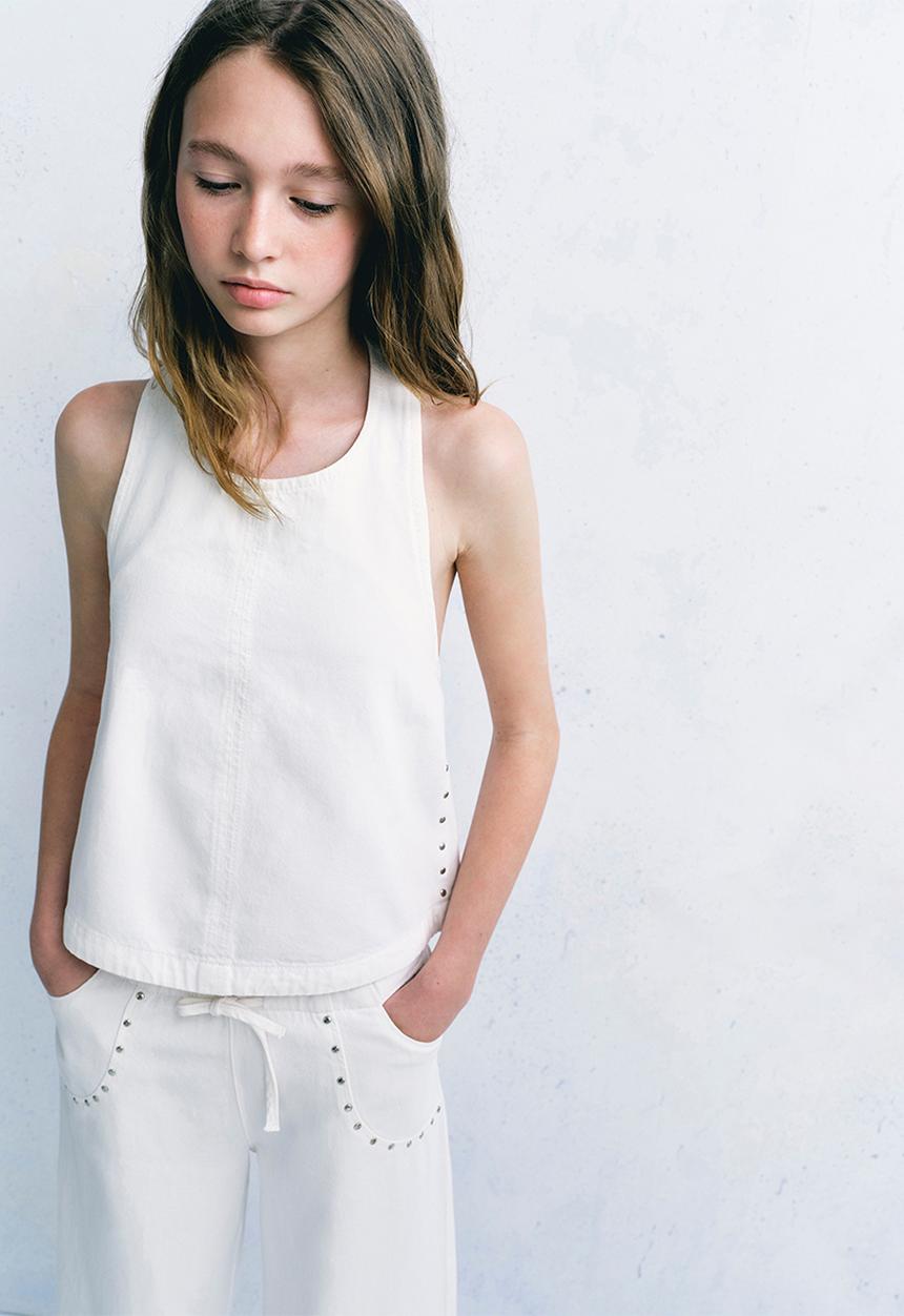 MANGO - Blouse Kataset - White