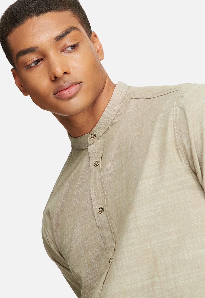 basicthread - Textured Mandarin Regular Fit Shirt
