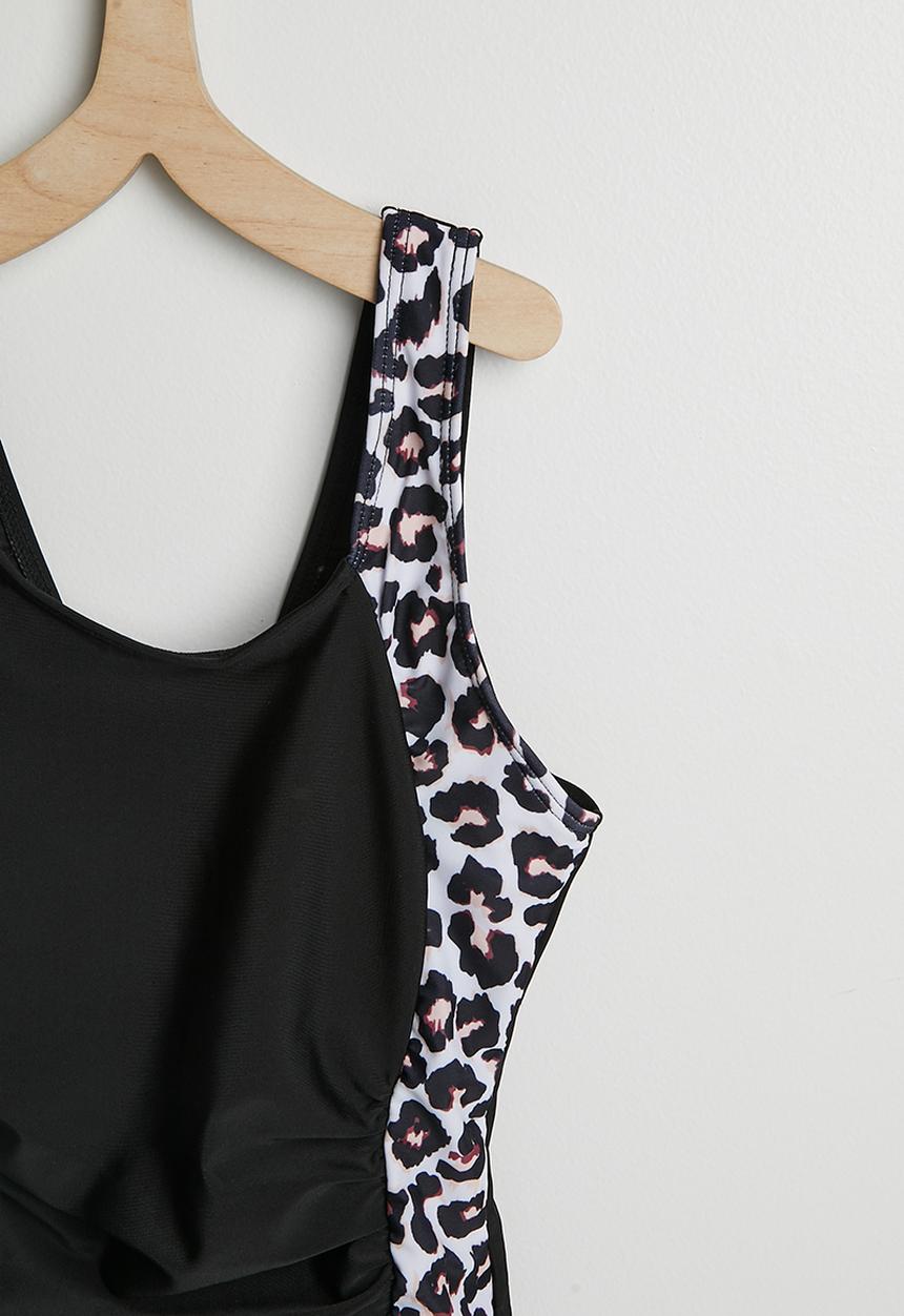 Pop Candy - One-piece swimsuit - black/leopard print