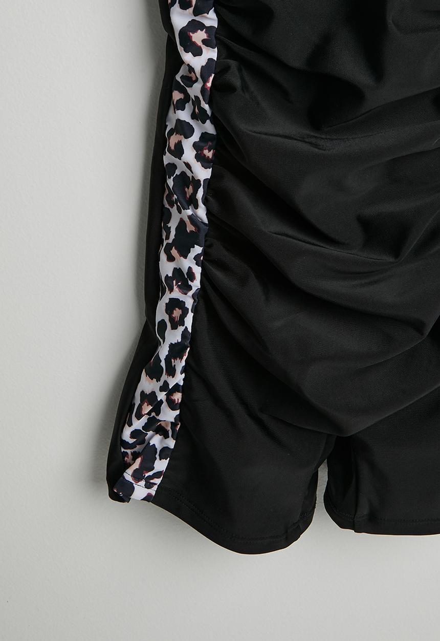 Pop Candy - One-piece swimsuit - black/leopard print