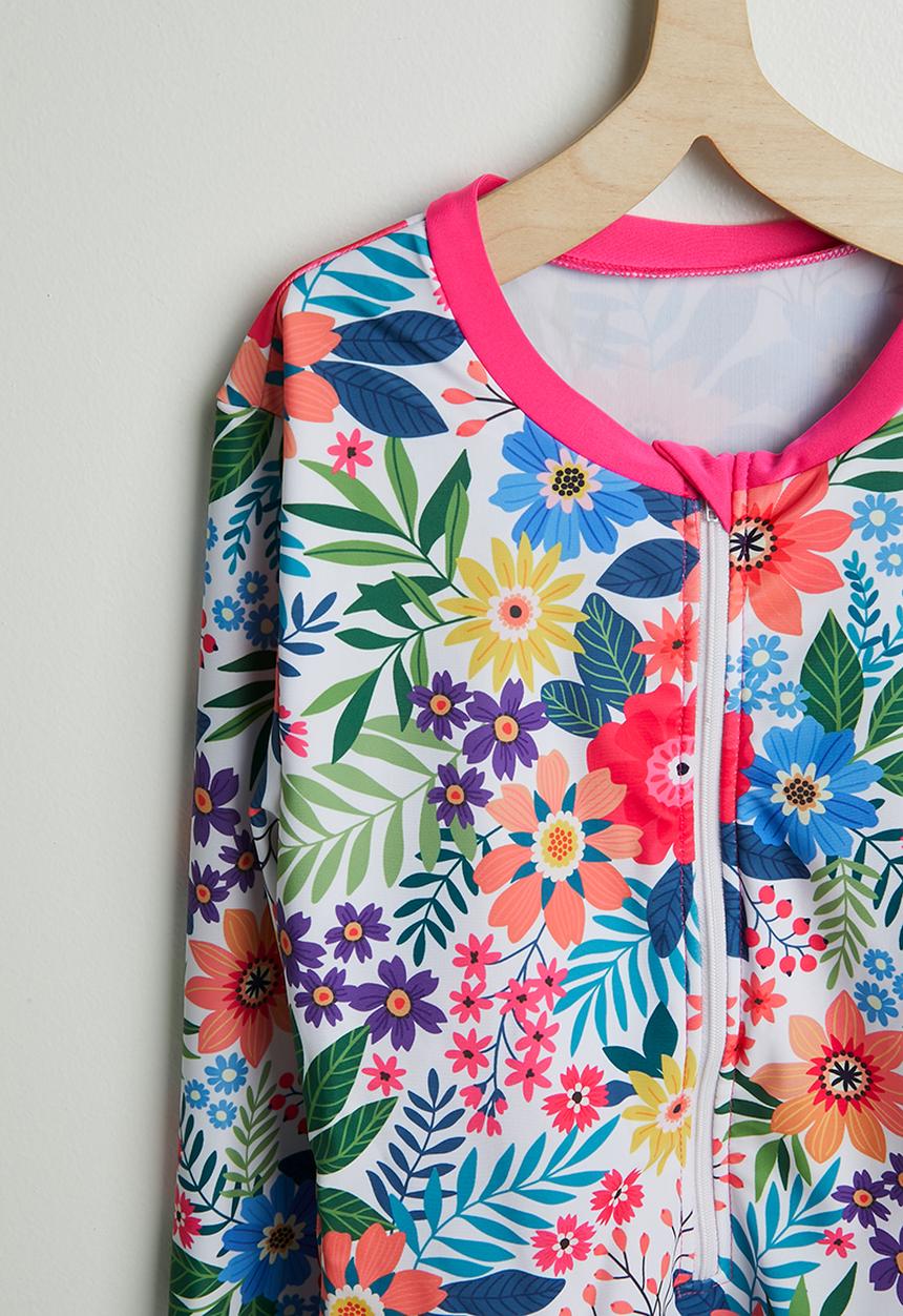 Pop Candy - Long sleeved one-piece swimsuit - floral multi