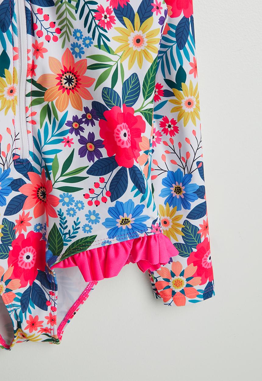Pop Candy - Long sleeved one-piece swimsuit - floral multi