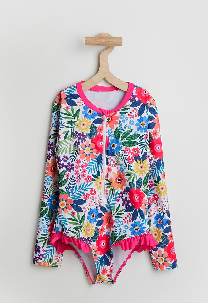Pop Candy - Long sleeved one-piece swimsuit - floral multi