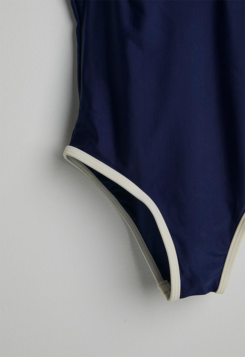 Pop Candy - Contrast trim swimsuit - navy & white