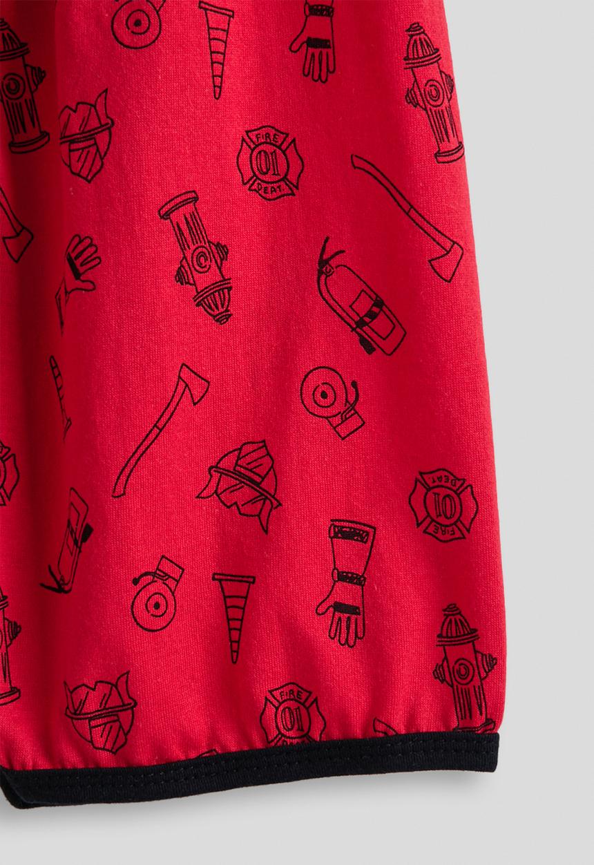 Pop Candy - Graphic tee and aop shorts - grey/red
