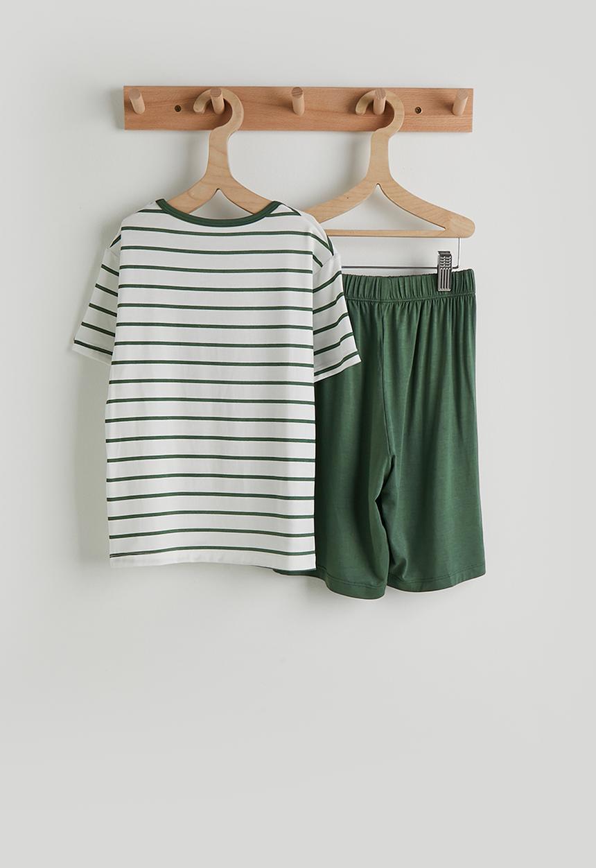 Pop Candy - Pj set - green stripes & green