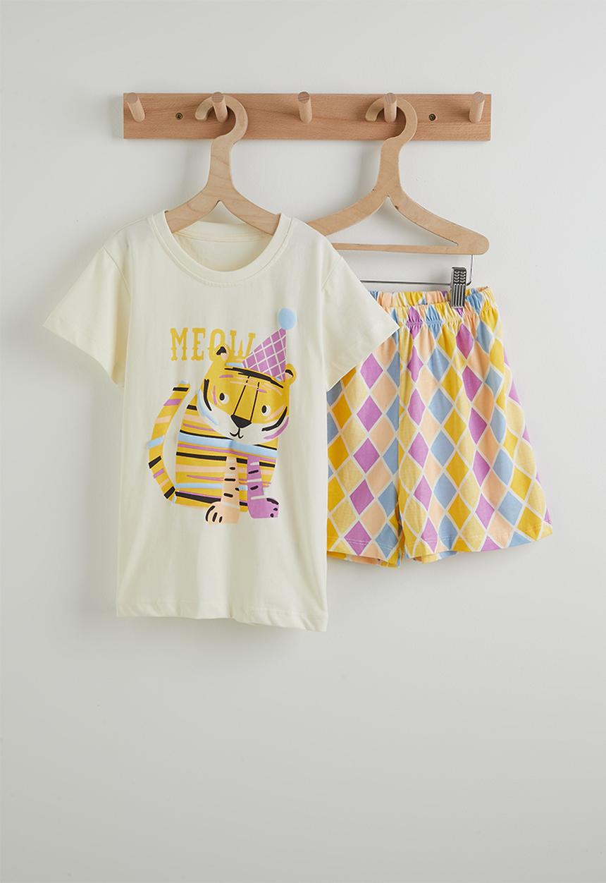 Pop Candy - Graphic pj set - white & yellow