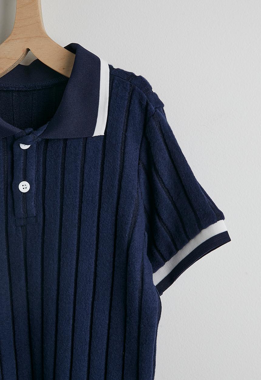 Pop Candy - Knit polo shirt and shorts - navy