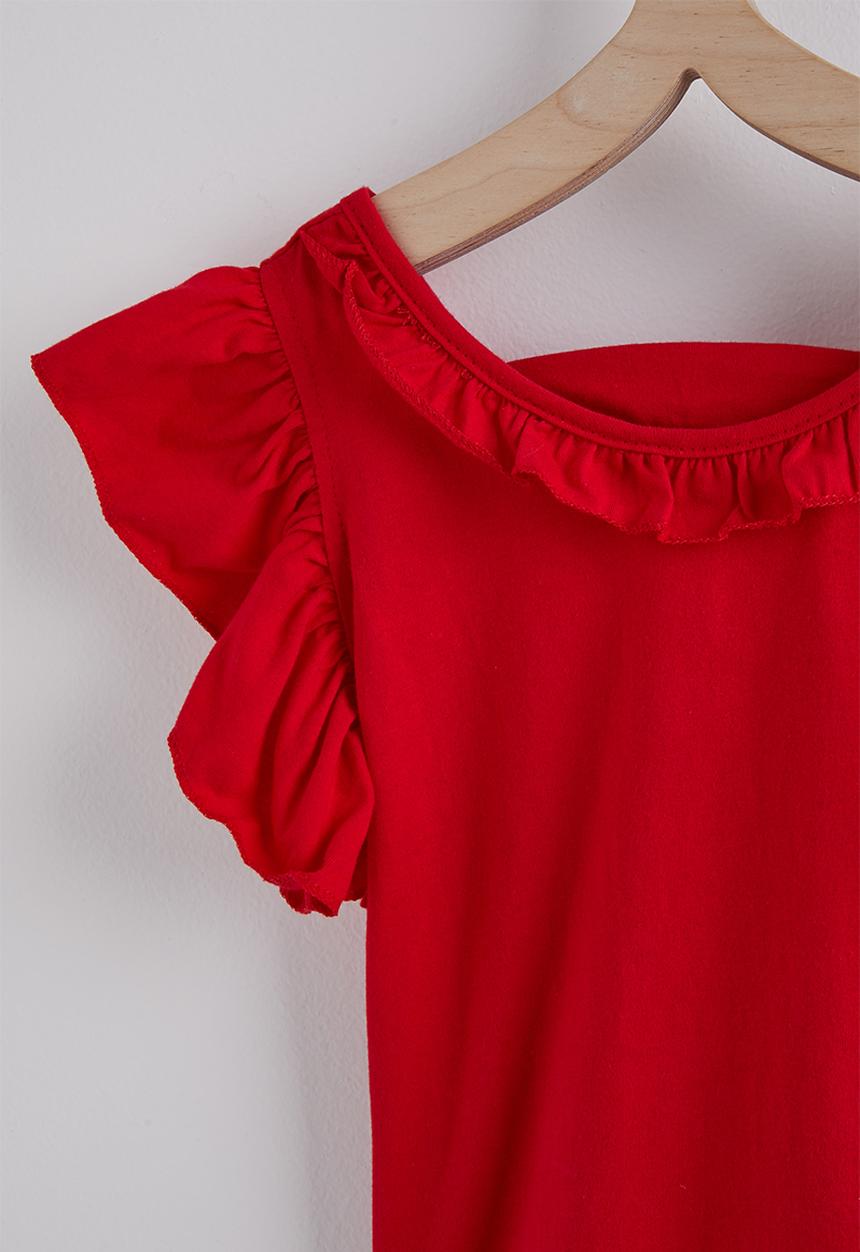 Pop Candy - Flutter sleeve top and circular skirt - red/red gingham