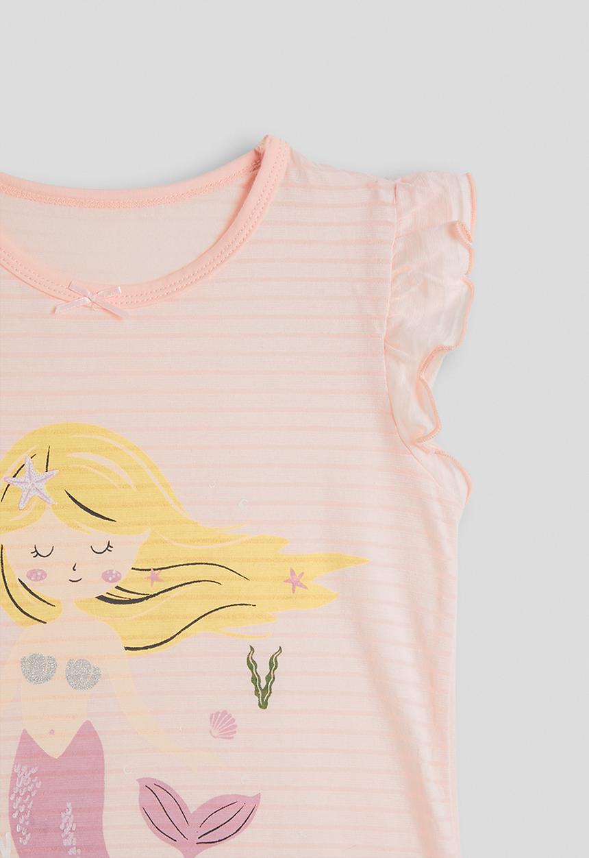 Pop Candy - Mermaid graphic night dress - pale pink