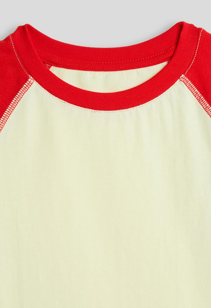 Pop Candy - Raglan tee - red/pale yellow