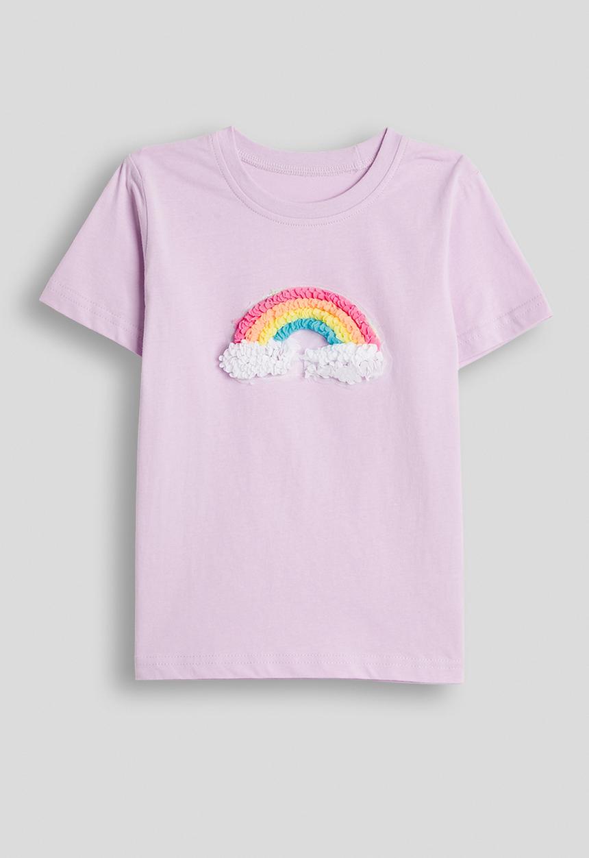 Pop Candy - Rainbow placement tee - soft lilac