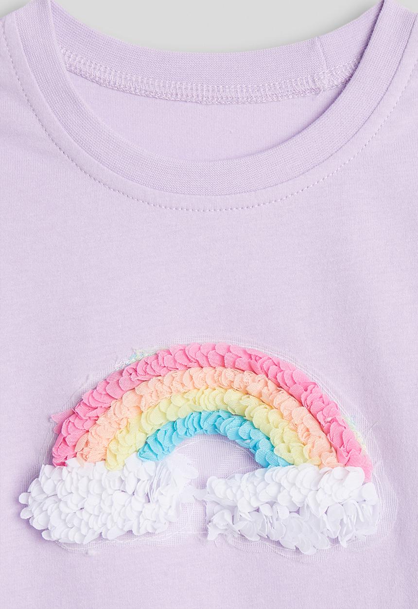 Pop Candy - Rainbow placement tee - soft lilac