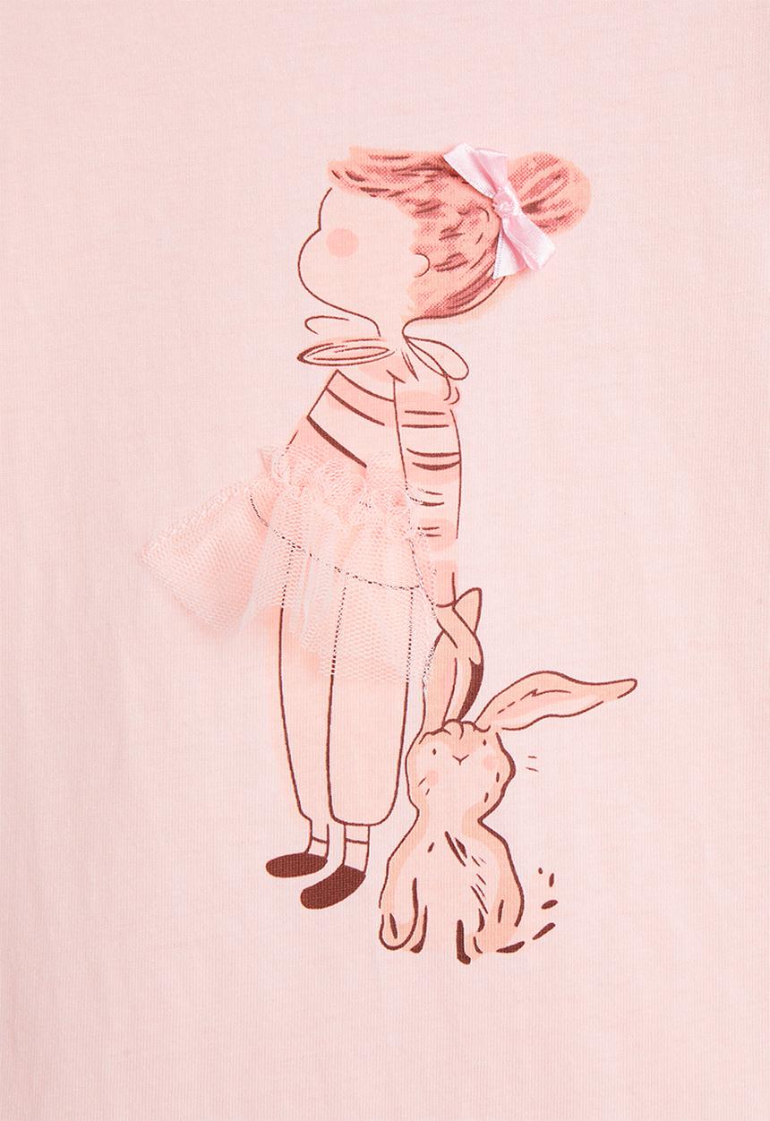 Pop Candy - Rainbow placement tee - peach