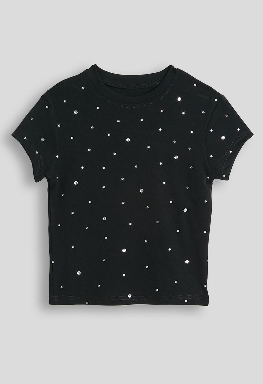 Pop Candy - Rhinestone tee - black