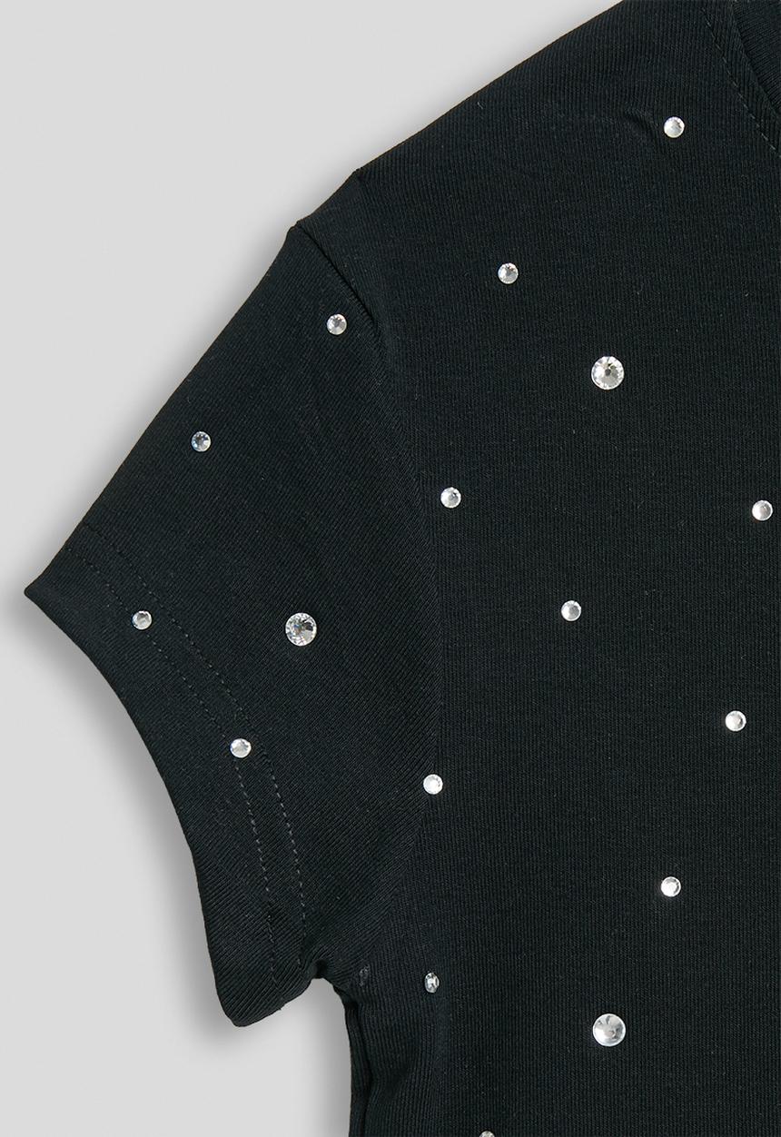 Pop Candy - Rhinestone tee - black