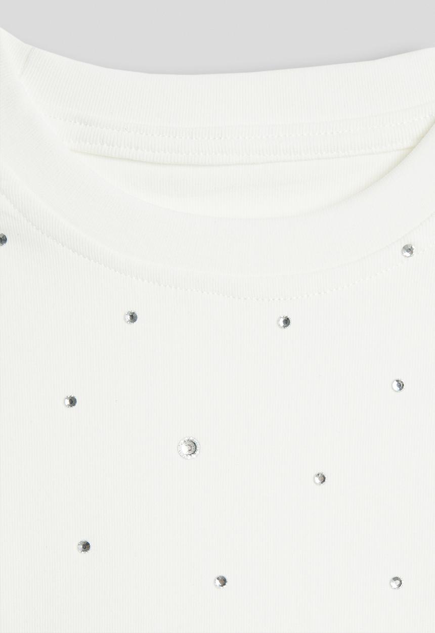 Pop Candy - Rhinestone tee - white