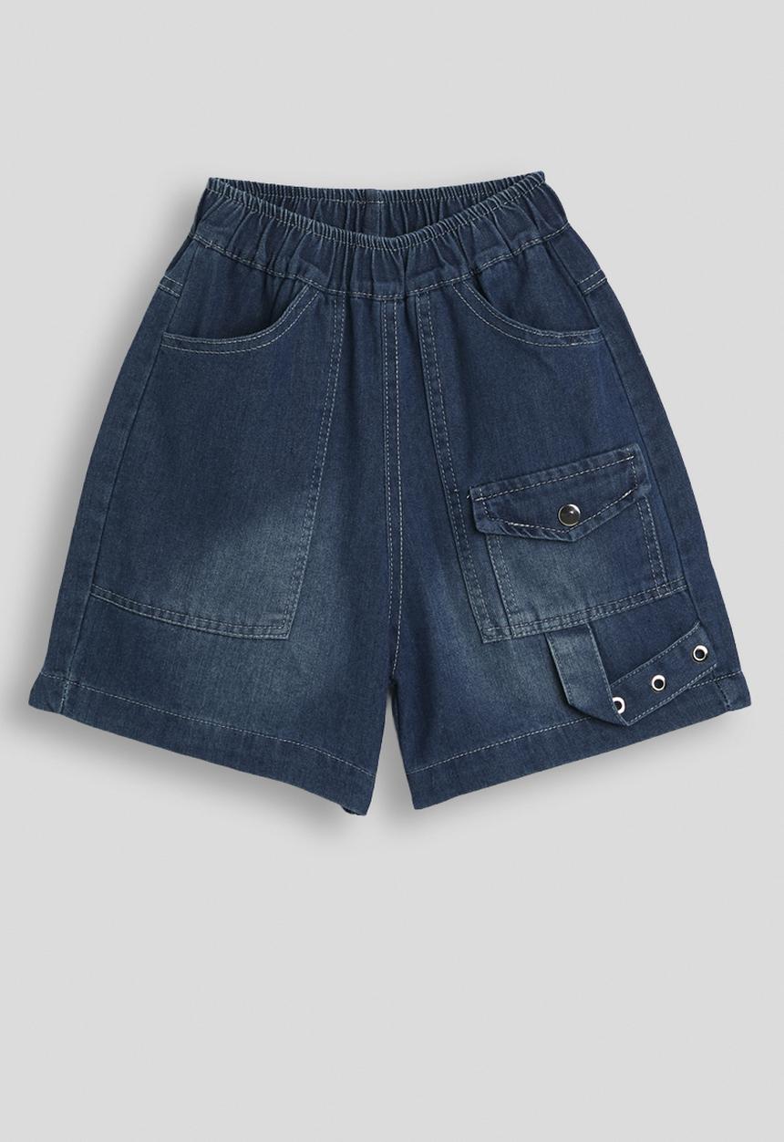 Pop Candy - Flared cargo-style jorts - blue